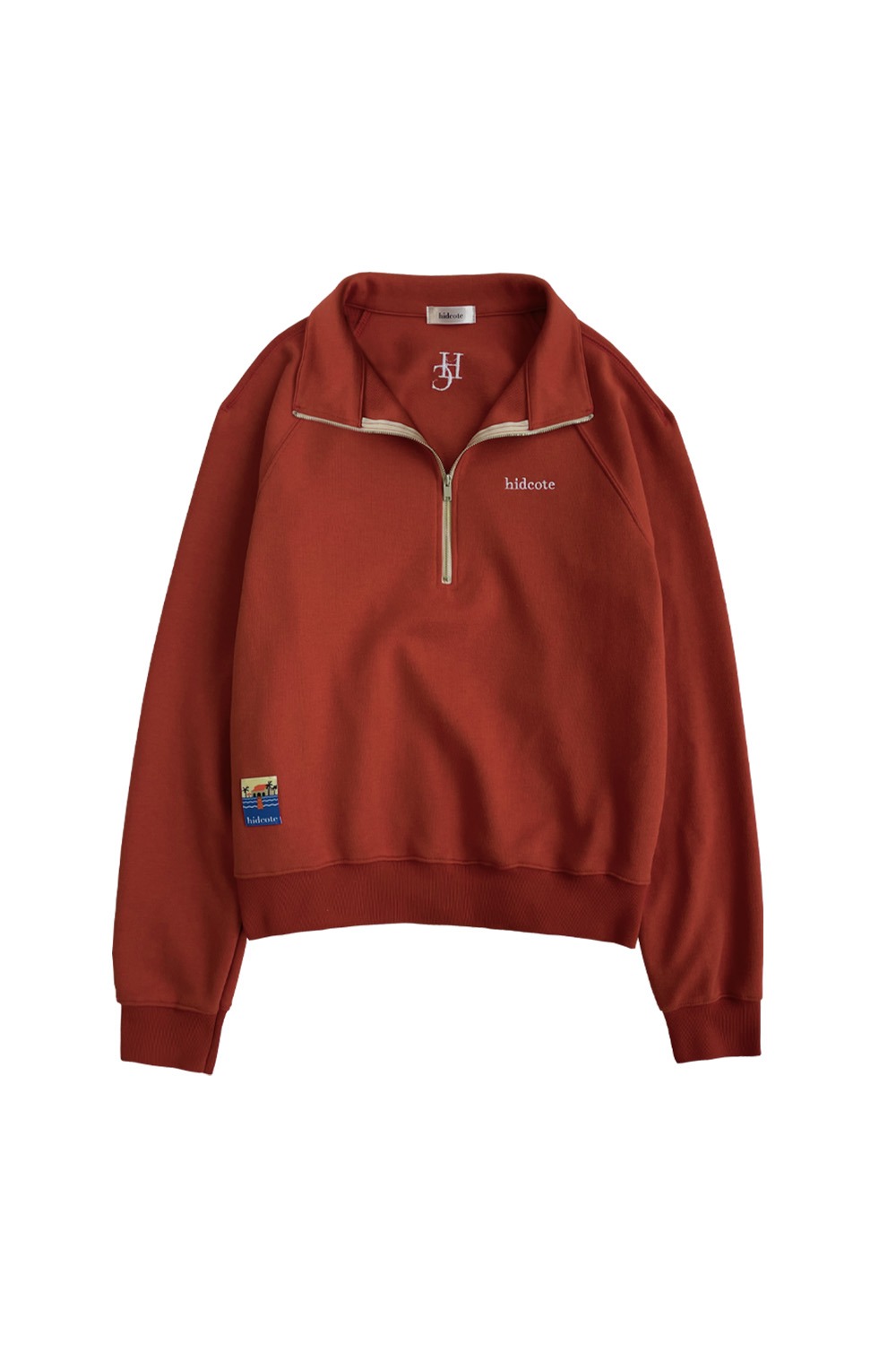 half zip-up sweatshirt (brick) RICHEZ