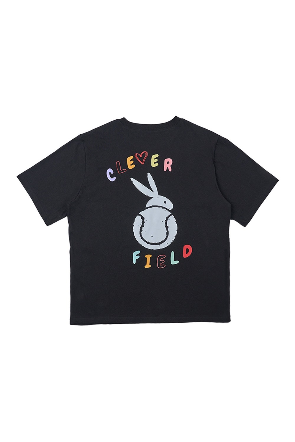 Overfit Color Graphic Line T-Shirt (Black) RICHEZ