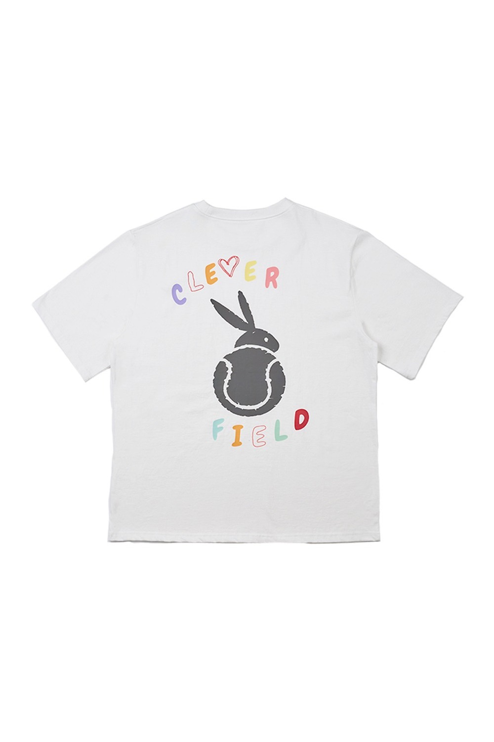 오버핏 컬러 그래픽 라인 티셔츠 (화이트) - 리치즈 RICHEZ