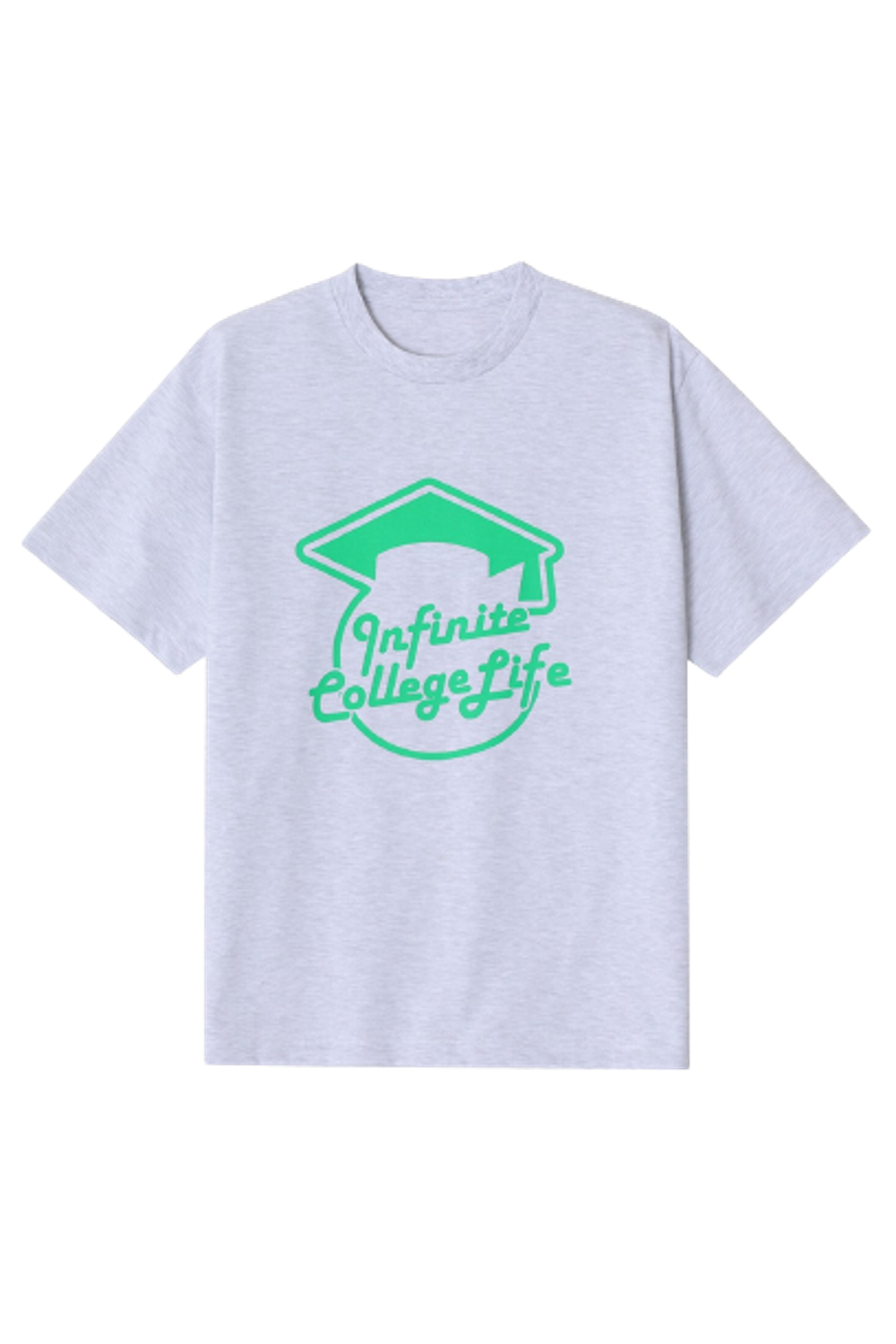 Infinite college life crew neck Unisex T-shirt (Ash grey) RICHEZ