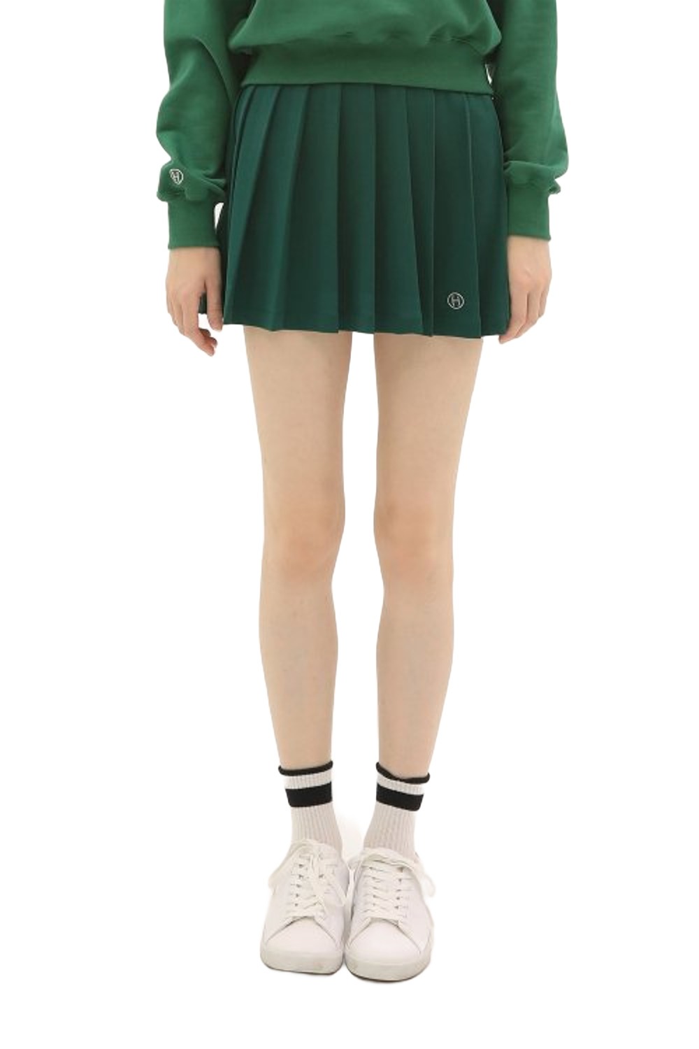 H Logo Pleated Tennis Skirt (Green) RICHEZ
