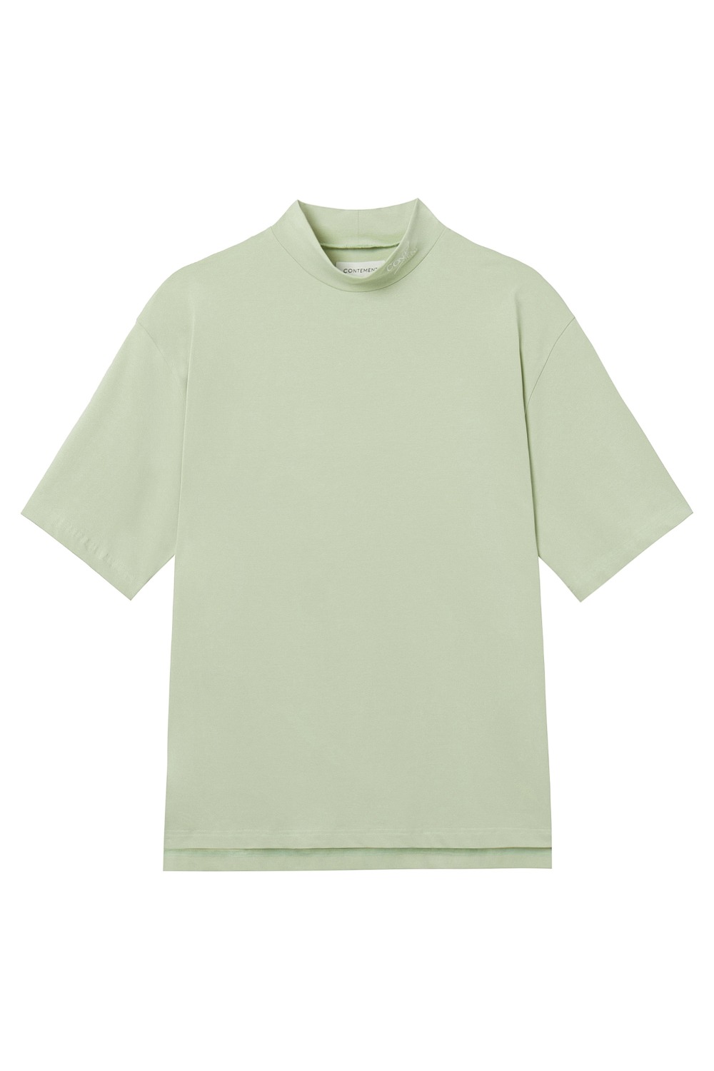 소프트 컬러 하프 모크 넥 티셔츠 (라이트 그린) - 리치즈 RICHEZ