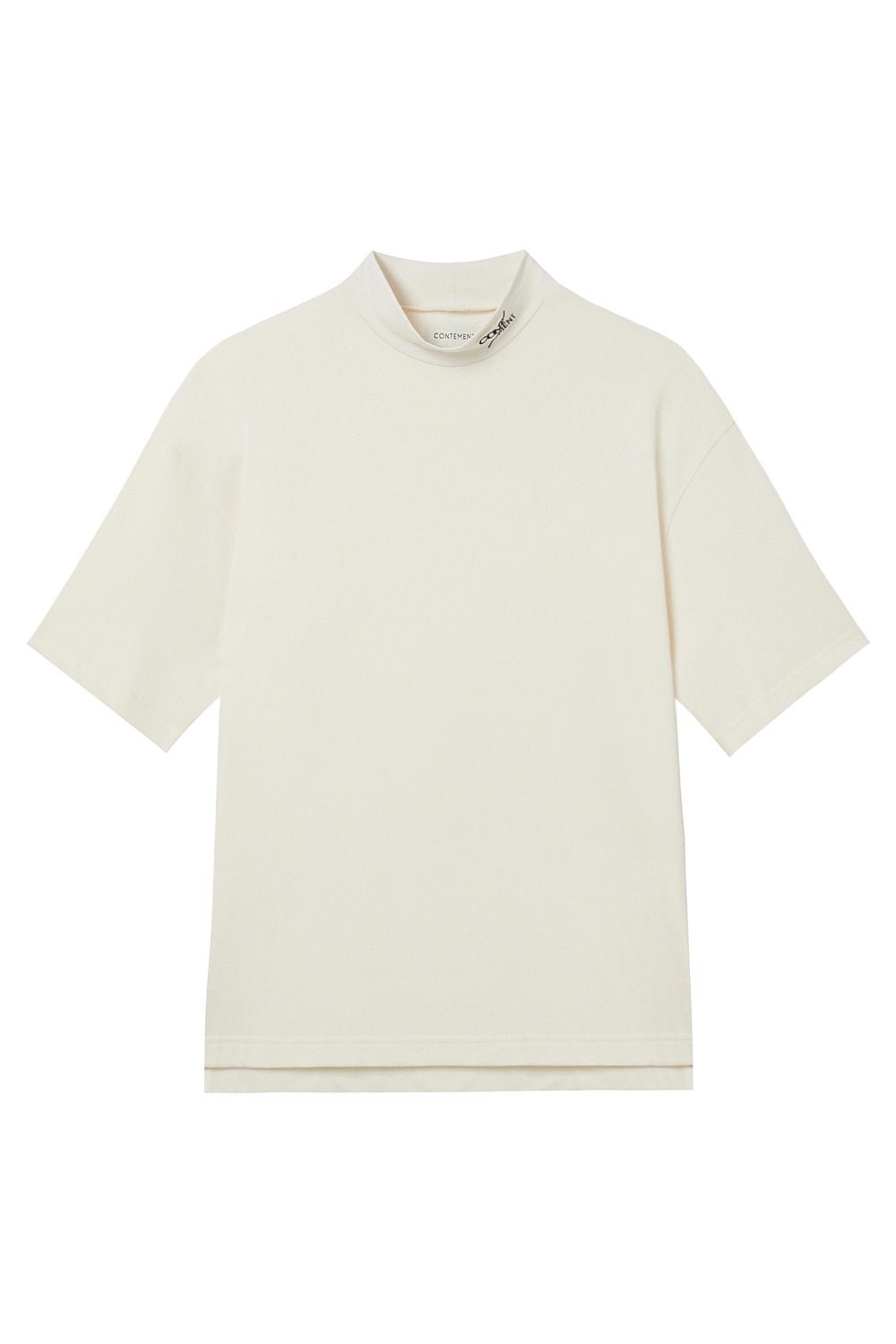 소프트 컬러 하프 모크 넥 티셔츠 (아이보리) - 리치즈 RICHEZ
