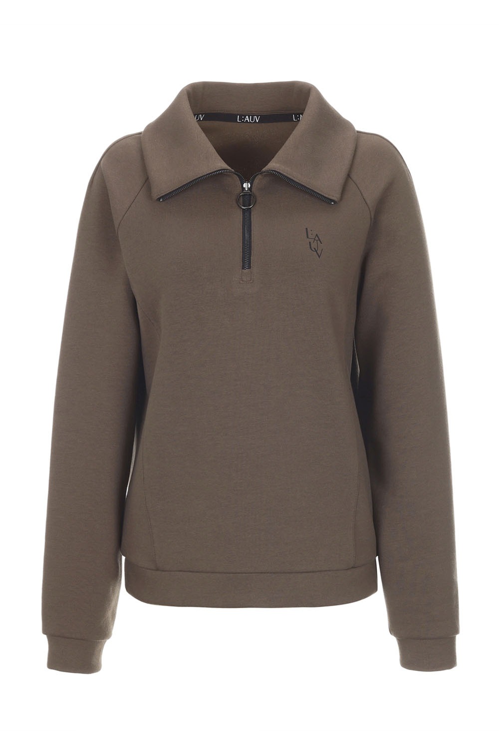 [10/4일 발송] Half Collar Zip-Up Sweatshirt (Brown) RICHEZ